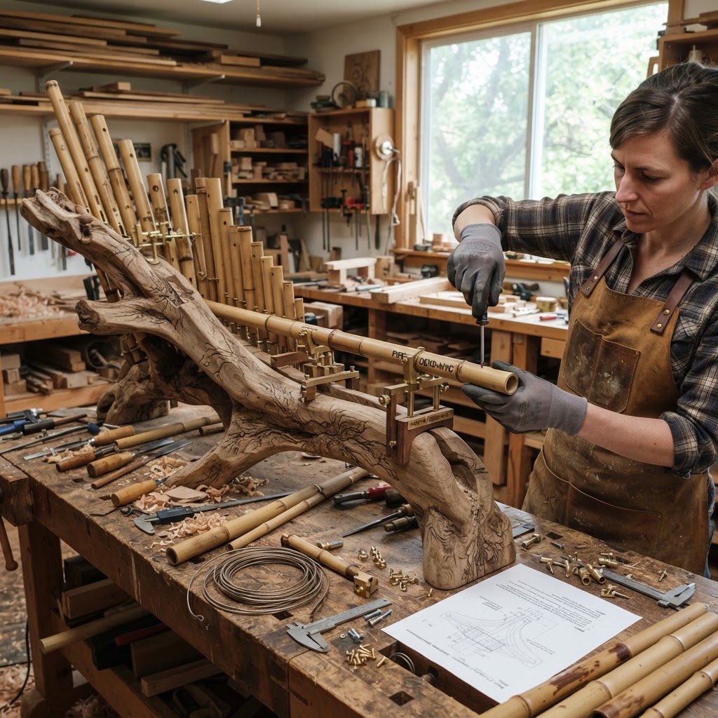 Bespoke Treetop Dendritic Mycelium-Infused Phyto-Pneumatic Canopy Wind-Chime Organ — step 2