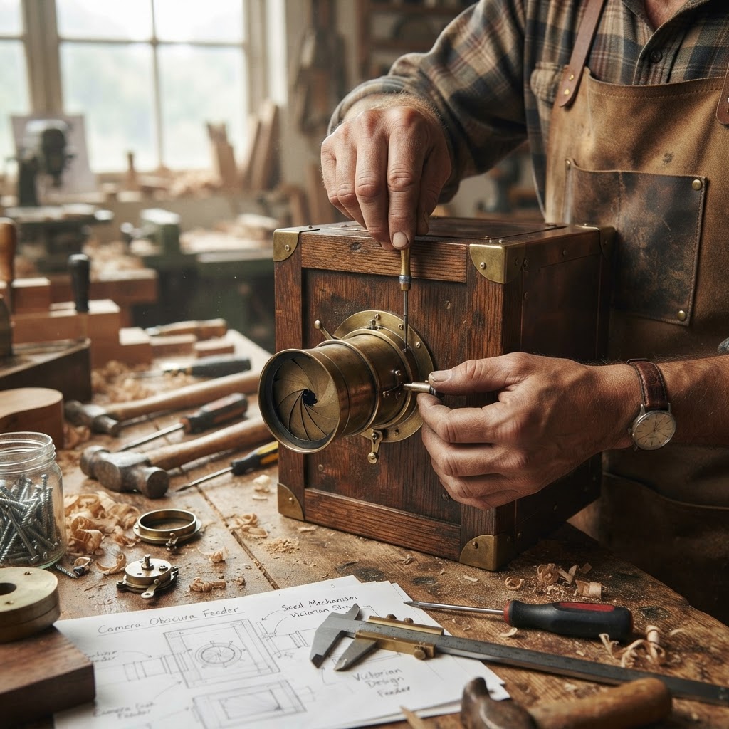 Vintage Patinated Copper Victorian Camera Obscura Seed Reflector — step 2