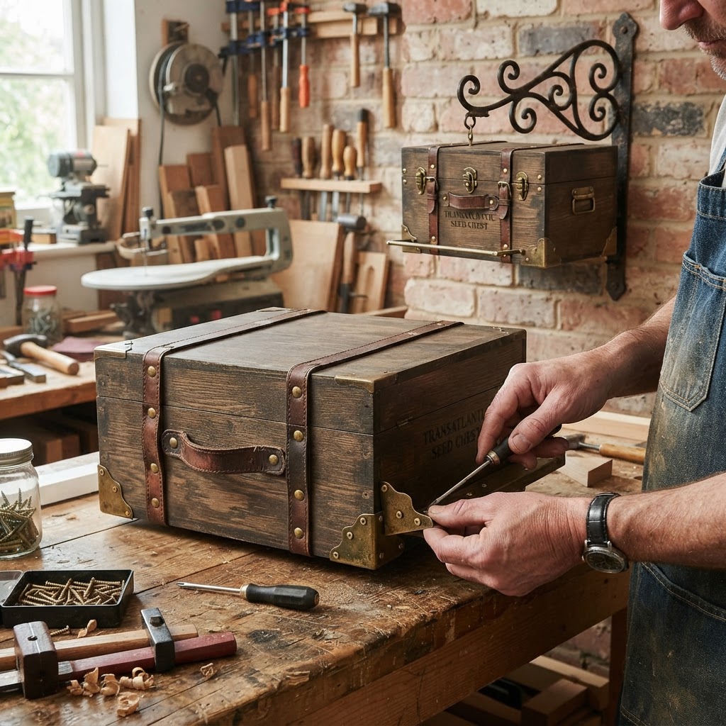 Vintage Transatlantic Steam Trunk Seed Chest — step 4