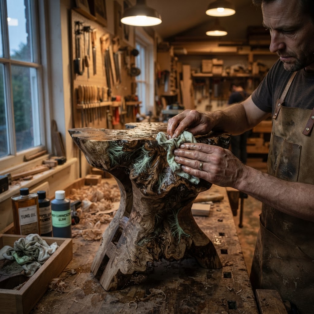 Bespoke Treetop Dendritic Mycelium-Infused Phyto-Vibration Sap-Pulse Canopy Echo-Chamber Meditation Stool — step 3