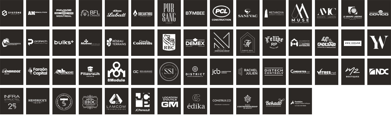 Logos des participants et commanditaires EQCO — grille 2