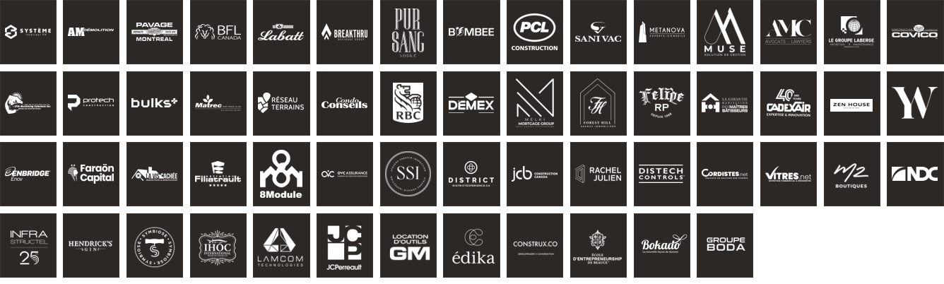Logos des participants et partenaires EQCO — grille 1