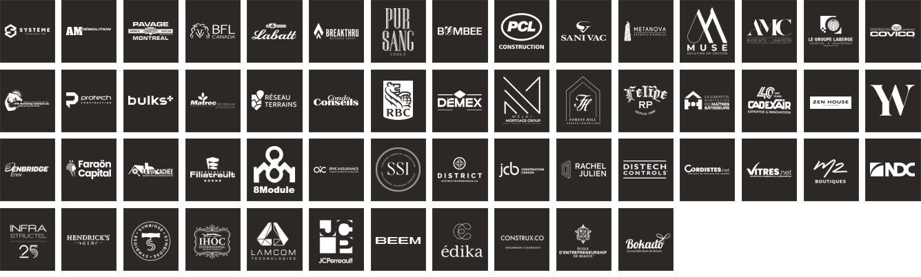 Logos des participants et partenaires EQCO, grille 1