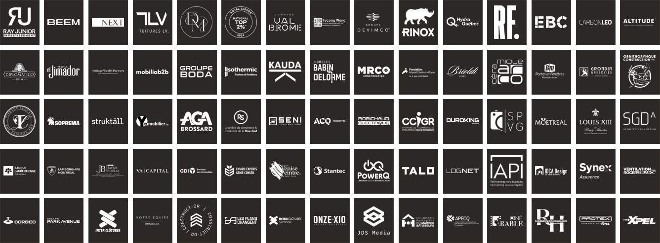 Logos des participants et partenaires EQCO — grille 2