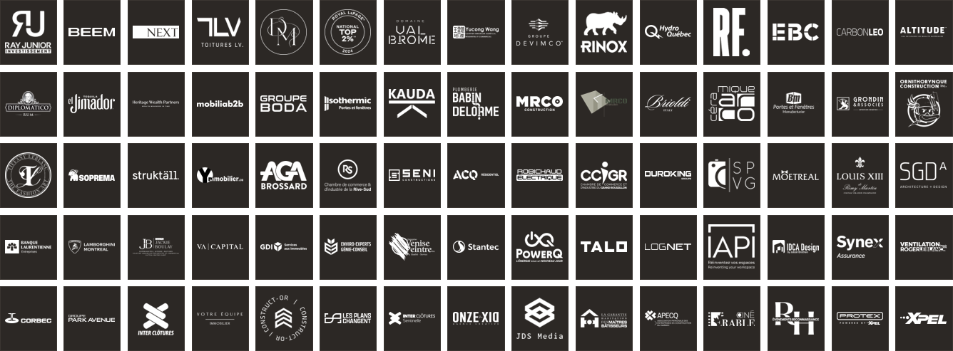 Logos des participants et commanditaires EQCO — grille 1