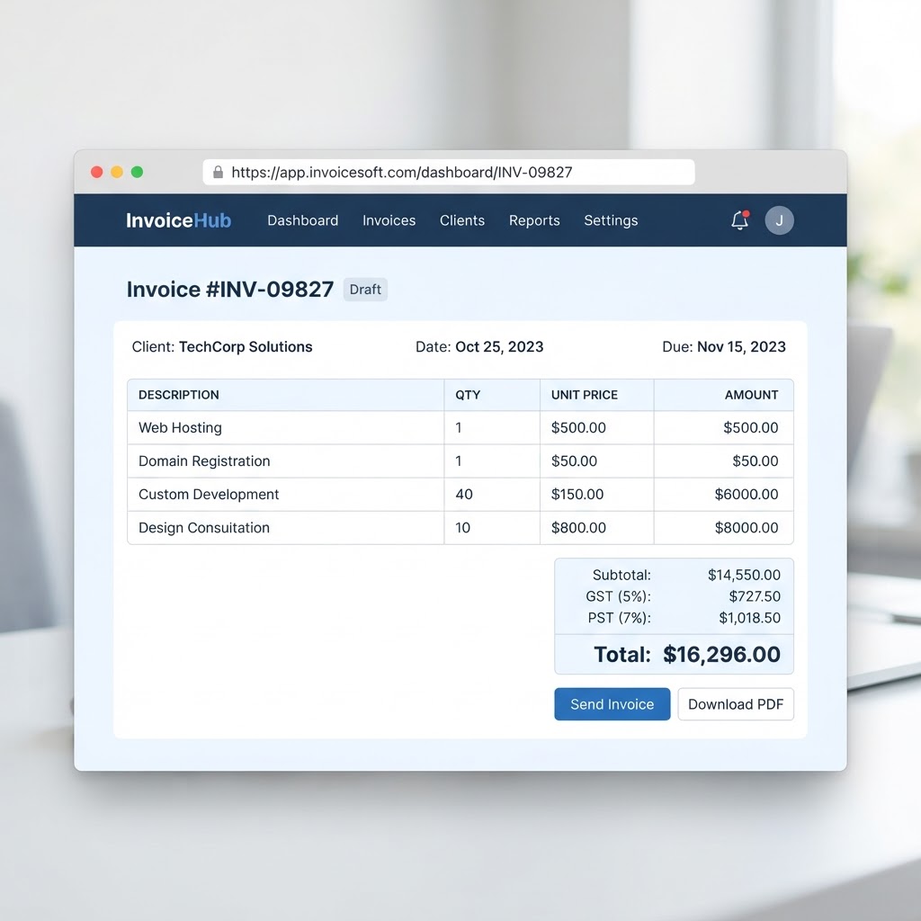 CNH Invoice dashboard preview