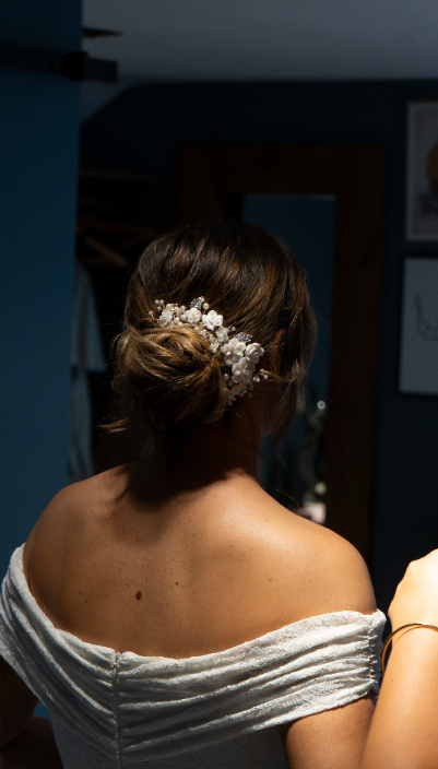 Bridal hair and preparation detail by LS Media