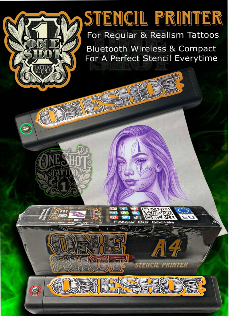 ONE SHOT A4 Bluetooth Wireless Tattoo Stencil Printer - One Shot Tattoo Supply - Tattoo Mania Studio Ireland