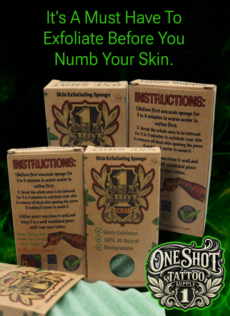 ONE SHOT Skin Exfoliating Sponge - Must Have Before Numbing Cream