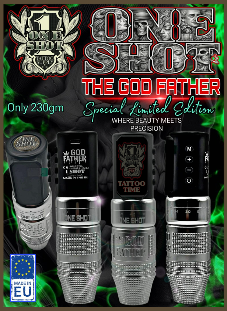 THE GOD FATHER - One Shot Tattoo Machine by Alex Bombay - Tattoo Mania Studio Ireland