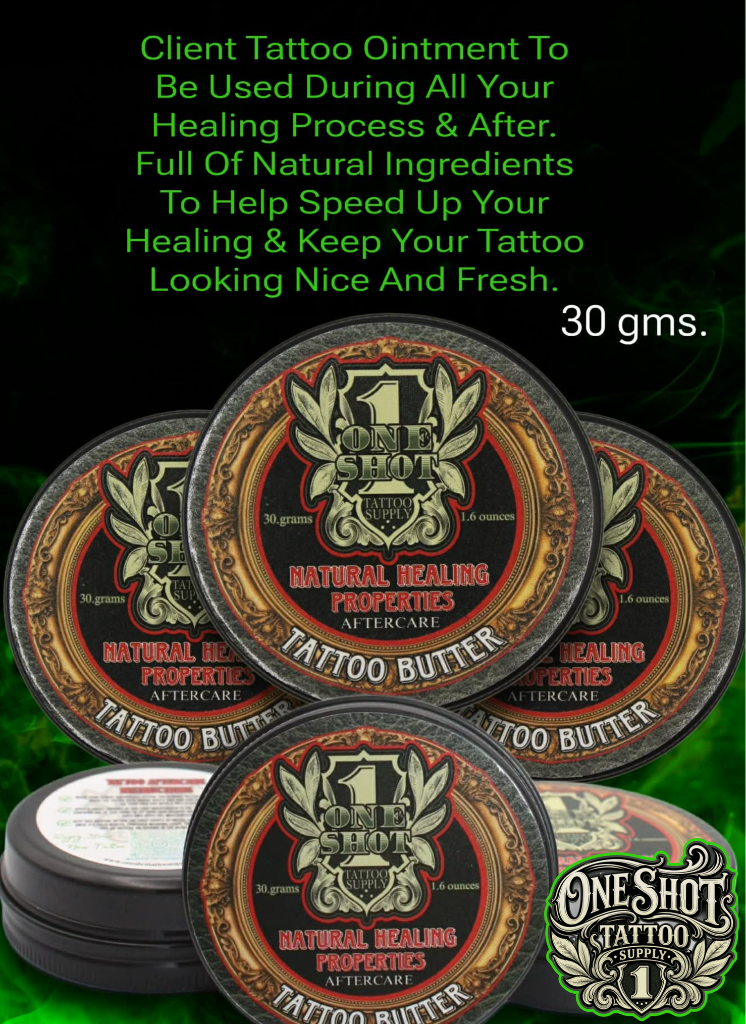 ONE SHOT Tattoo Butter Natural Healing Properties Aftercare 30g - One Shot Tattoo Supply - Tattoo Mania Studio Ireland