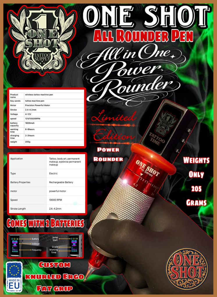 ONE SHOT ALL ROUNDER - One Shot Tattoo Machine by Alex Bombay - Tattoo Mania Studio Ireland