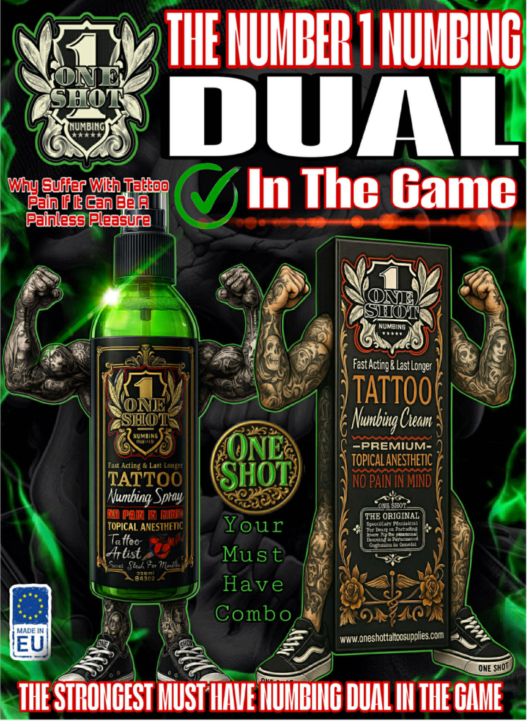 One Shot Numbing Cream & Spray Dual Combo - Painless Tattoos