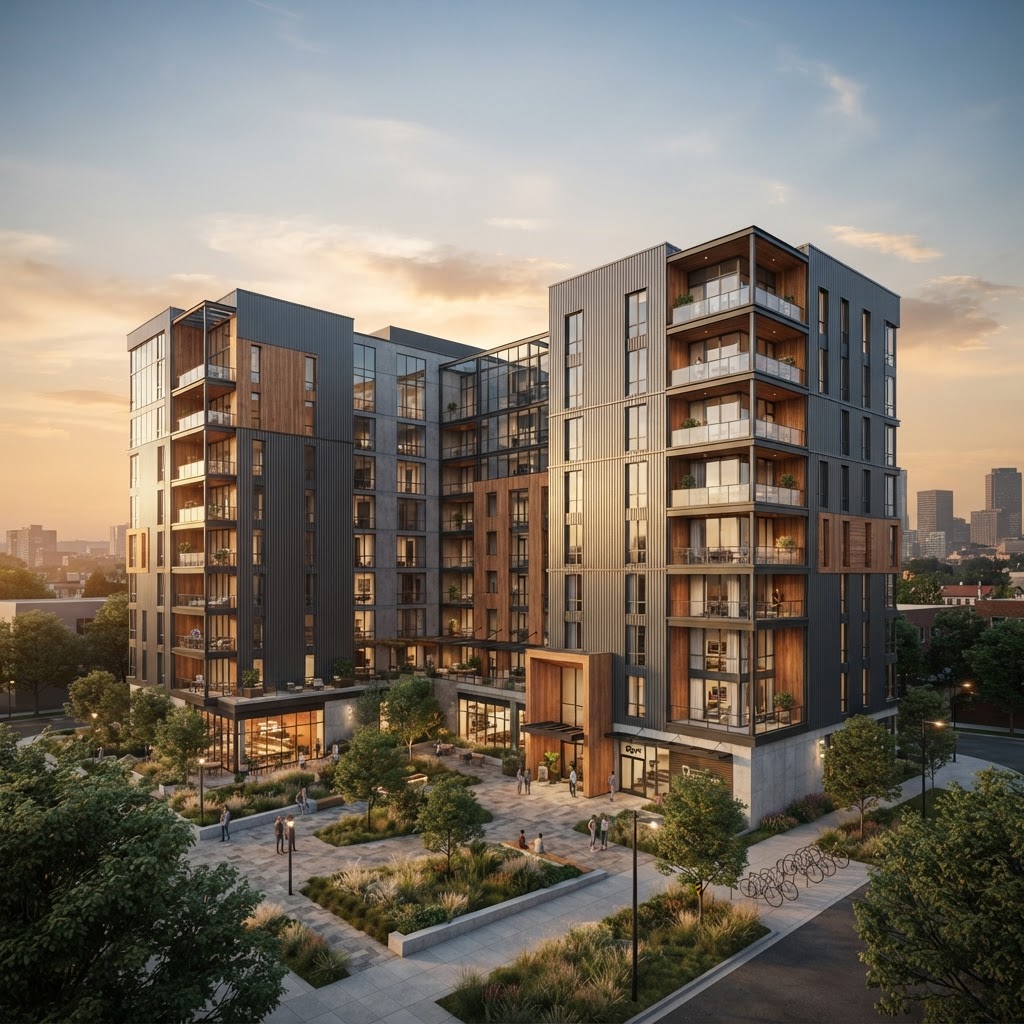 Conjunto Residencial Multifuncional de Arquitectura Contemporánea
