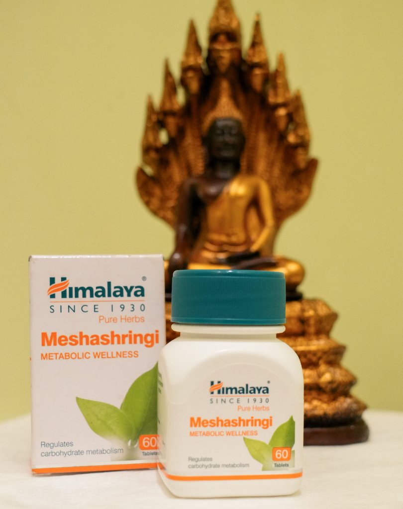 Himalaya Meshashringi product with box and Buddha naga statue