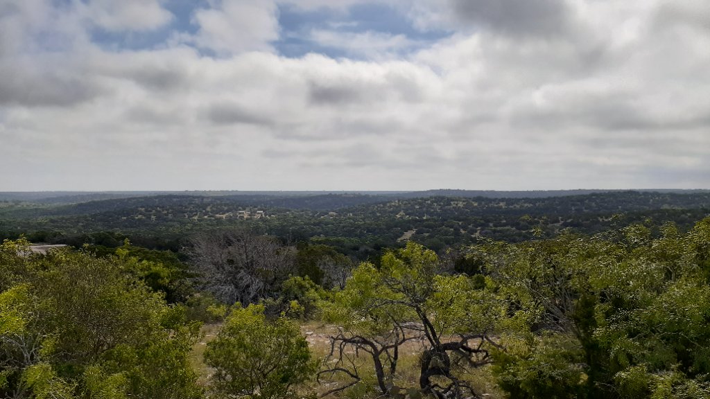 Panoramic view from the ridge looking west over the Hill Country