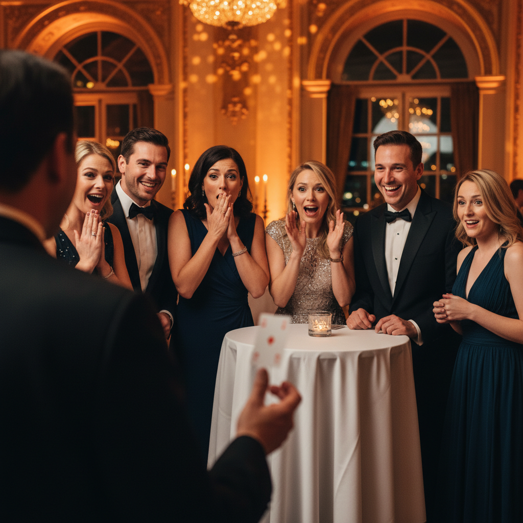 Audience enjoying a magic performance