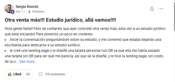 Venta a estudio jurídico