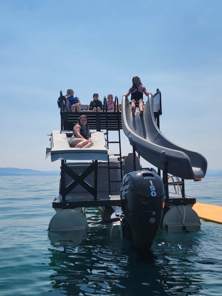 Floating Water Adventure Boat on Lake Tahoe