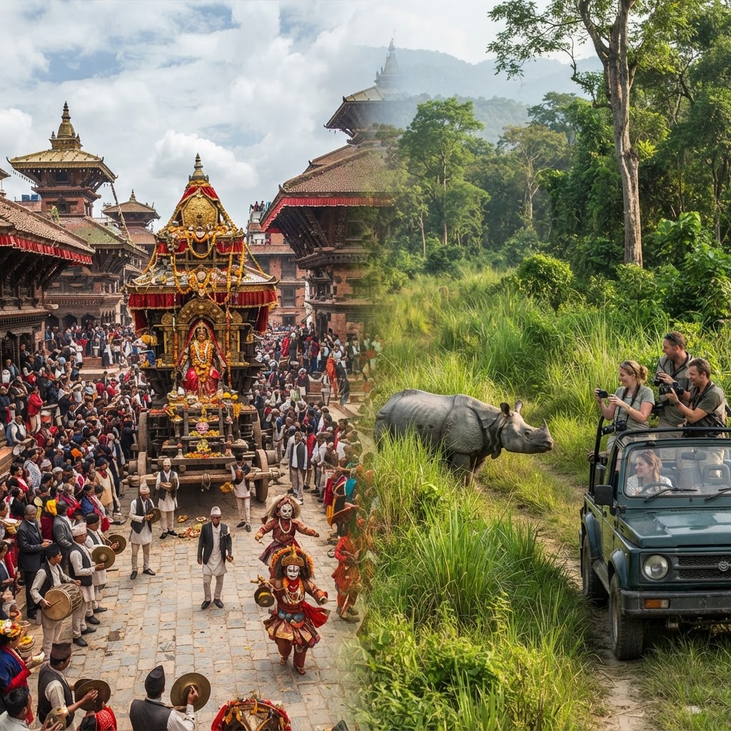 Indra Jatra Festival & Chitwan Tour