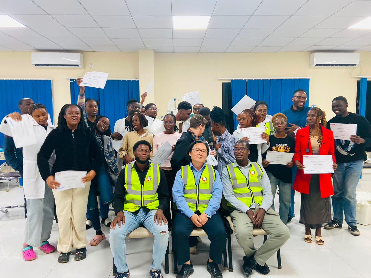 Trainees holding certificates of completion
