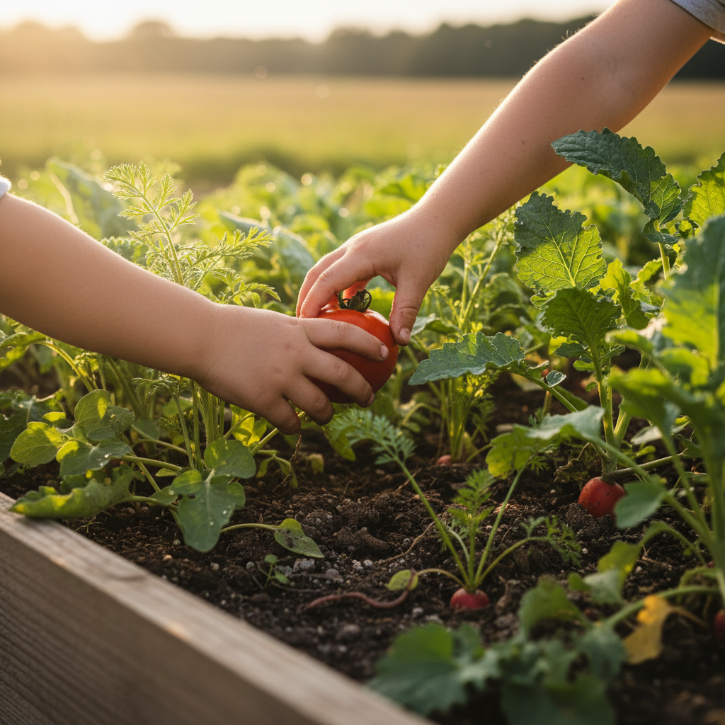 Children in garden
