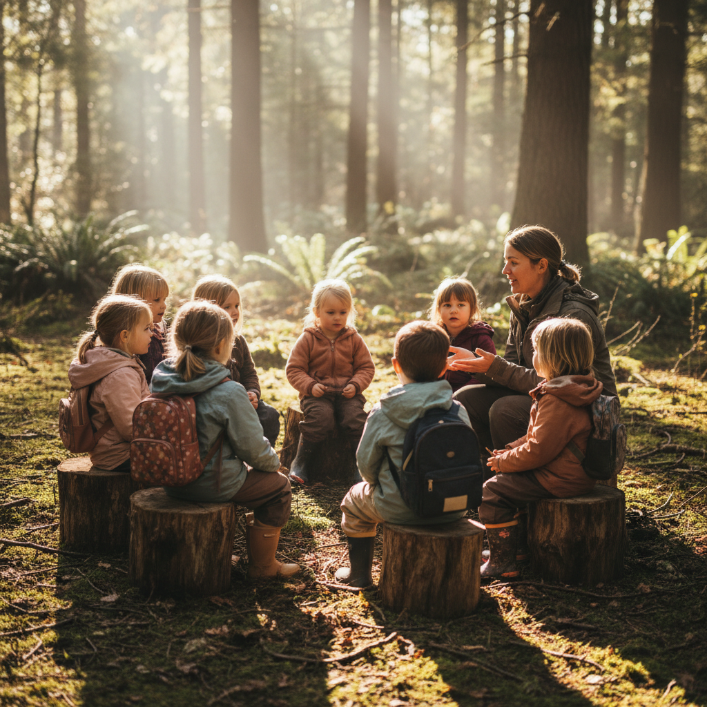 Children in outdoor circle time