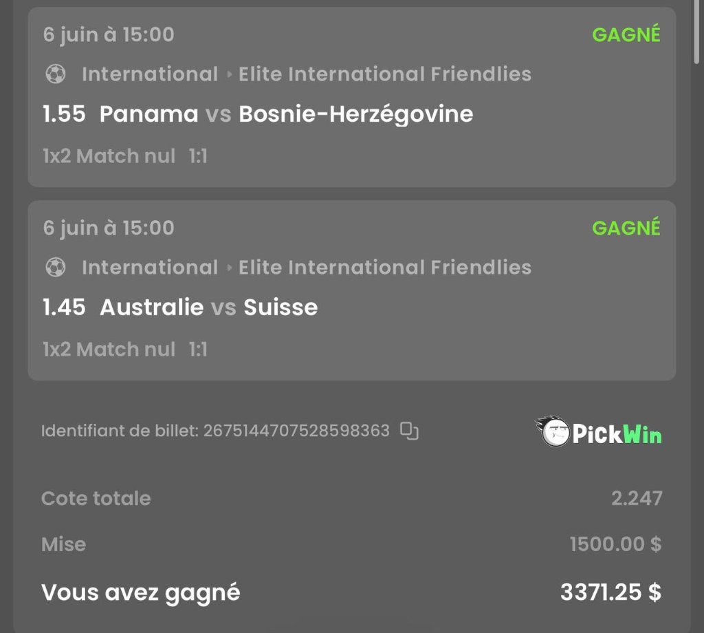 Ticket gagnant 9