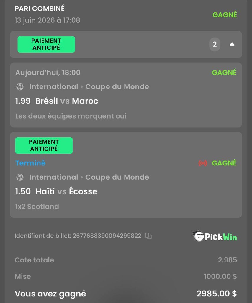 Ticket gagnant 2
