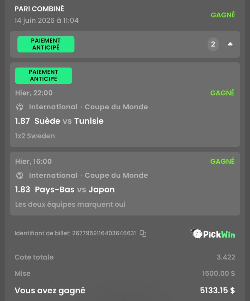 Ticket gagnant 1