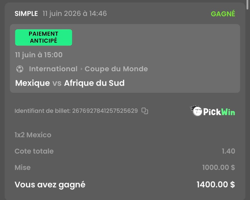 Ticket gagnant 10