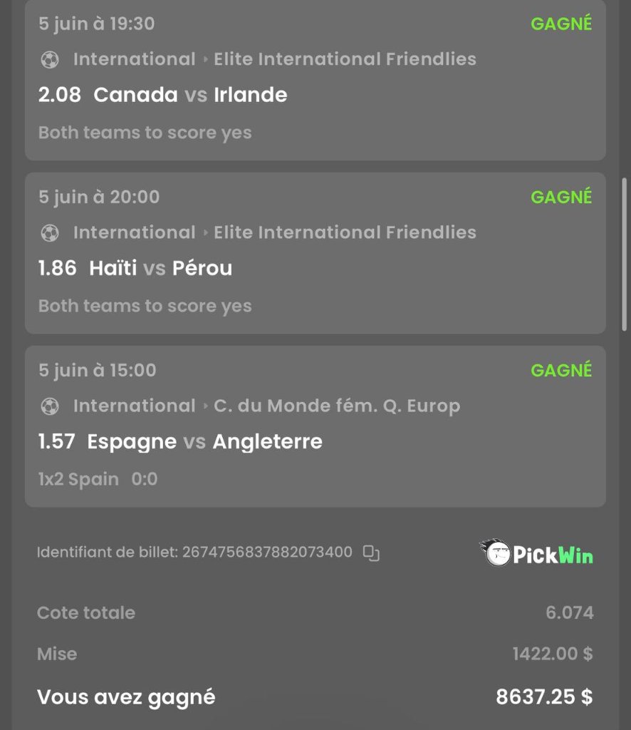 Ticket gagnant 11