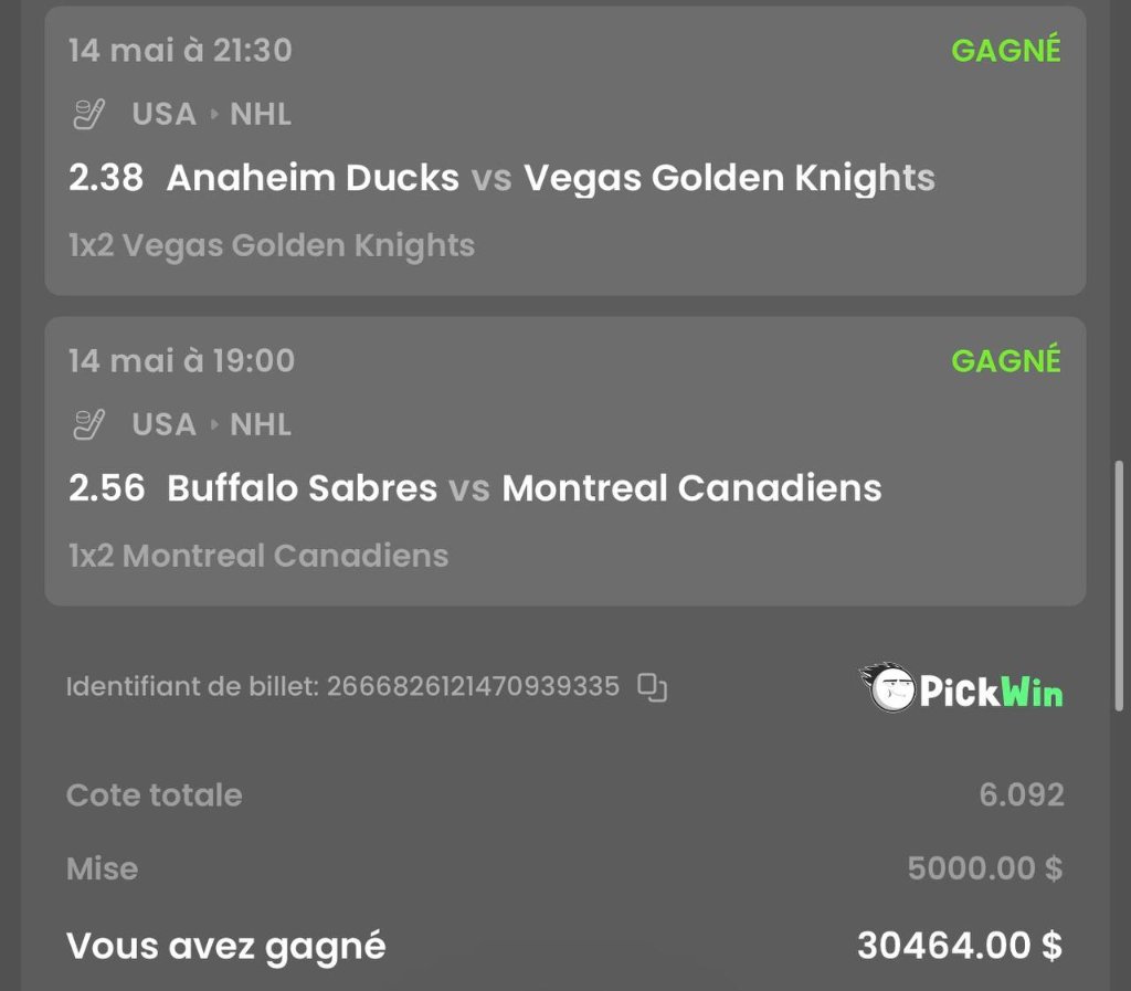 Ticket gagnant 13