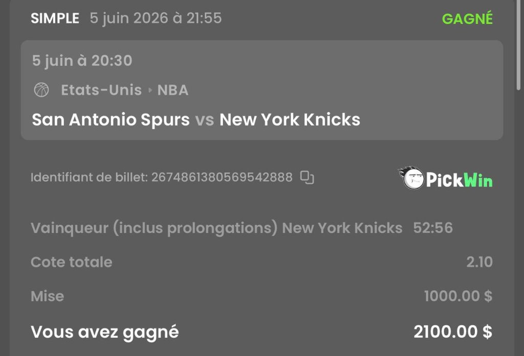 Ticket gagnant 8