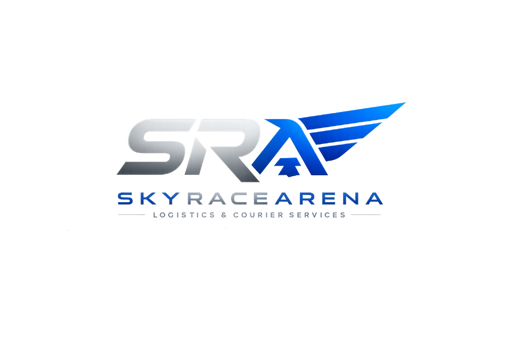 SkyRaceArena courier and transport company logo
