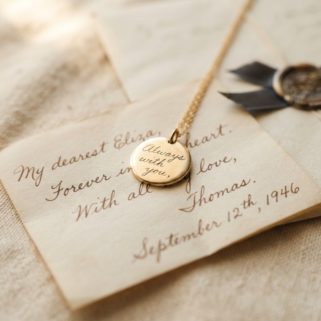 Her signature, caught in light