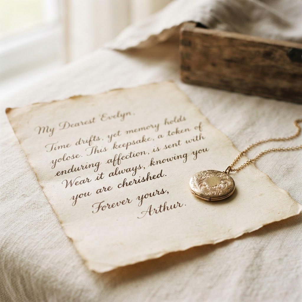 Memorial keepsake with engraved handwriting