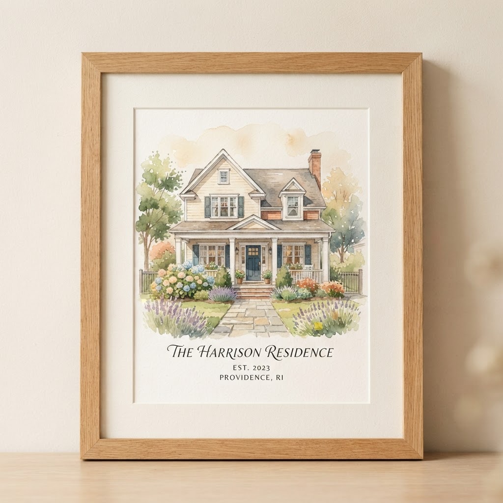 Watercolor House Portrait