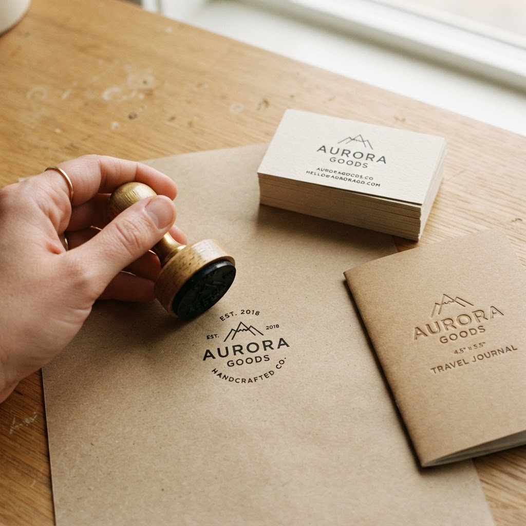 A brand pressed into kraft