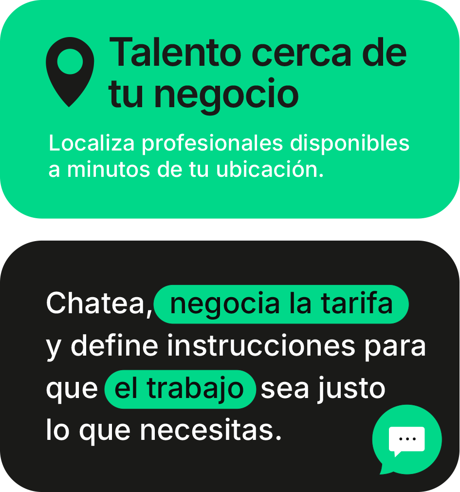 Talento cerca y chatea, negocia y define