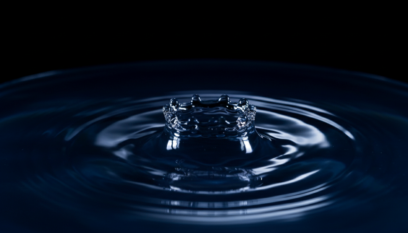 Abstract ripple on dark surface