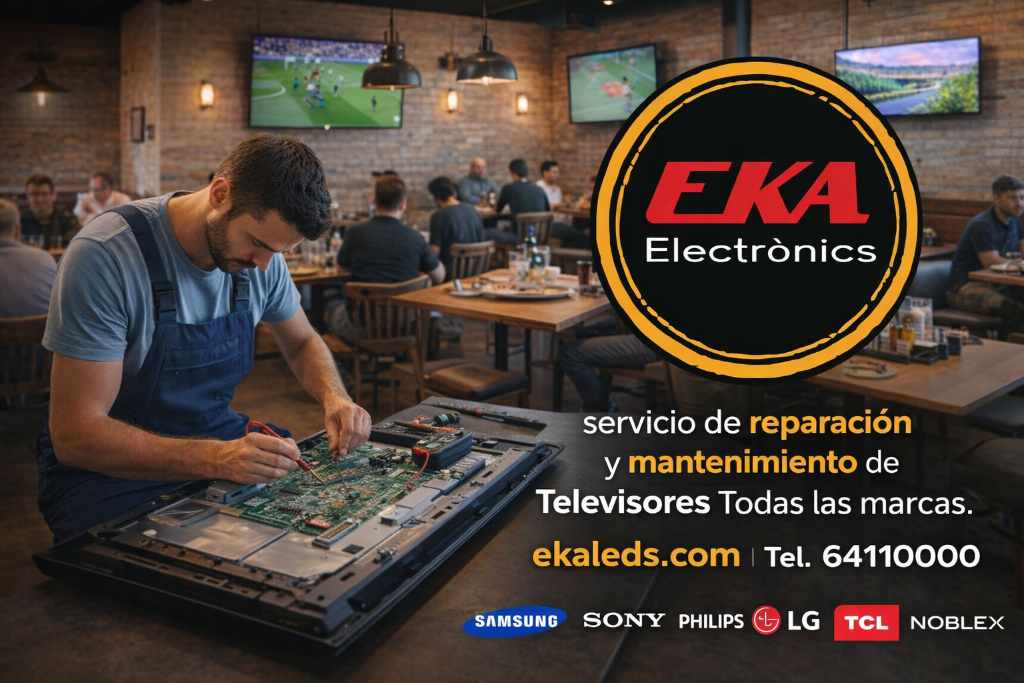 Equipo especializado reparando televisores