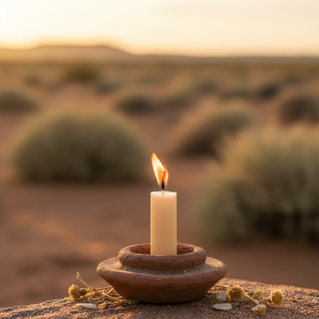 A candle burning in memory