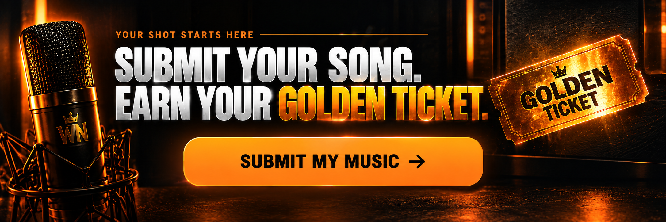 SUBMIT YOUR SONG. EARN YOUR GOLDEN TICKET. — WHOZNEXT is invite-only. Submit your record for review and earn your chance to enter the live tournament.