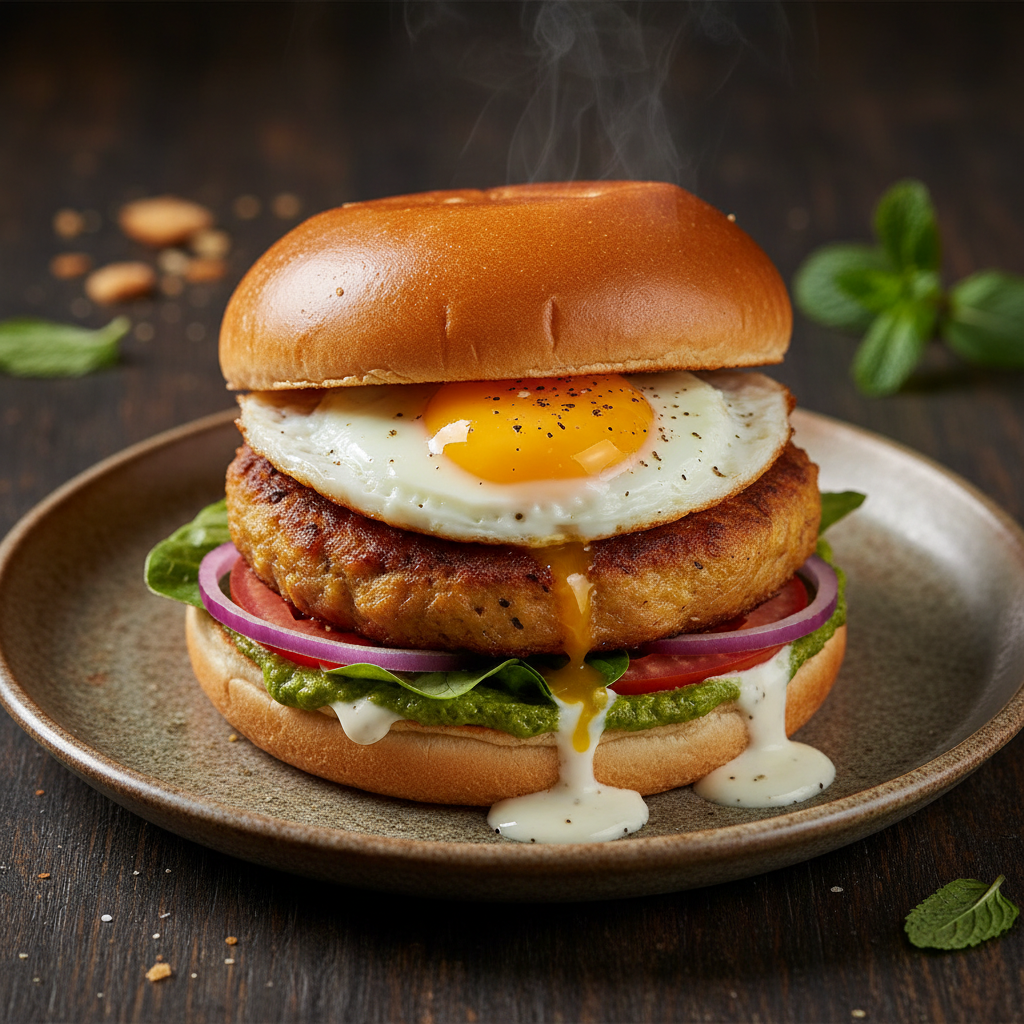 Shaami Kebab & Egg Burger