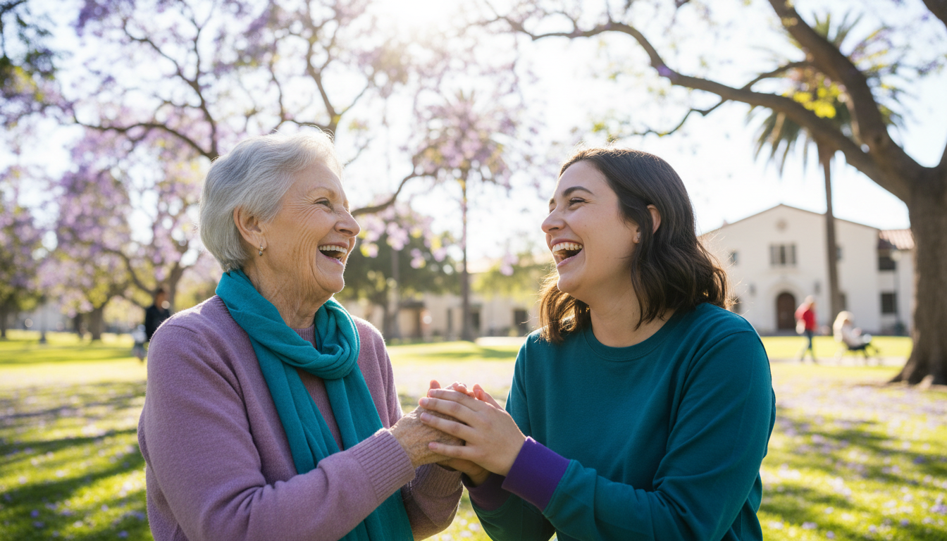 Volunteers sharing compassion with community members
