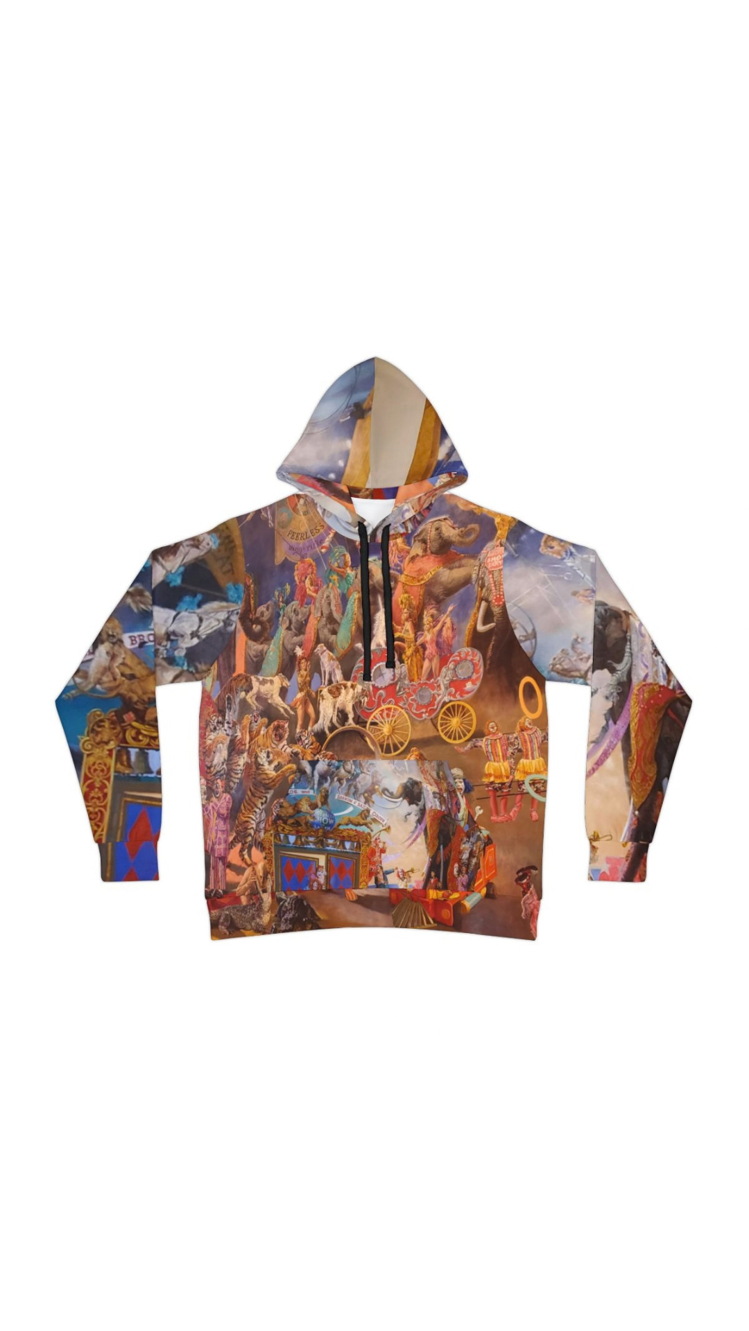 The Circus Print hoodie by Trunks by PTC in a vintage circus illustration print