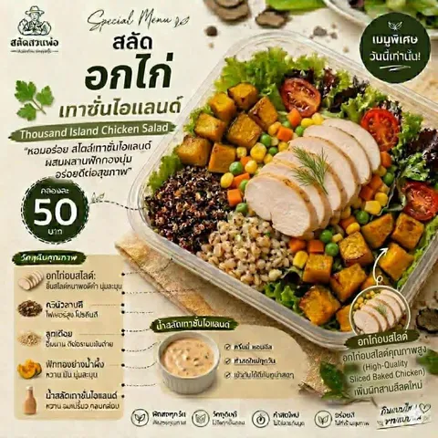 สลัดอกไก่ เทาซั่นไอแลนด์