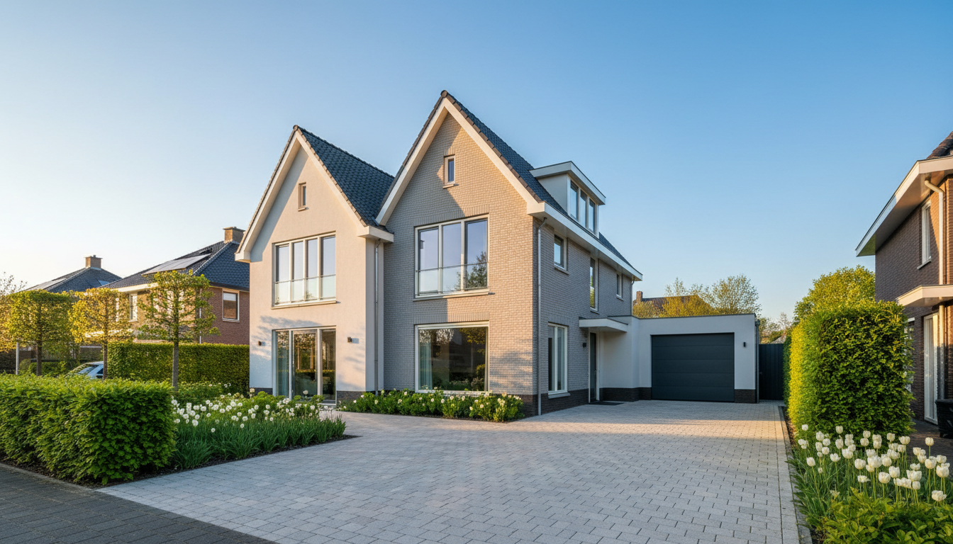 Modern huis met perfect gereinigde buitenkant