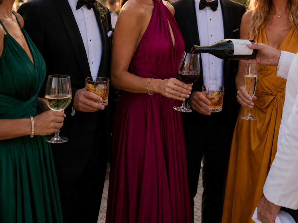 Evening reception under fairy lights — tutto events